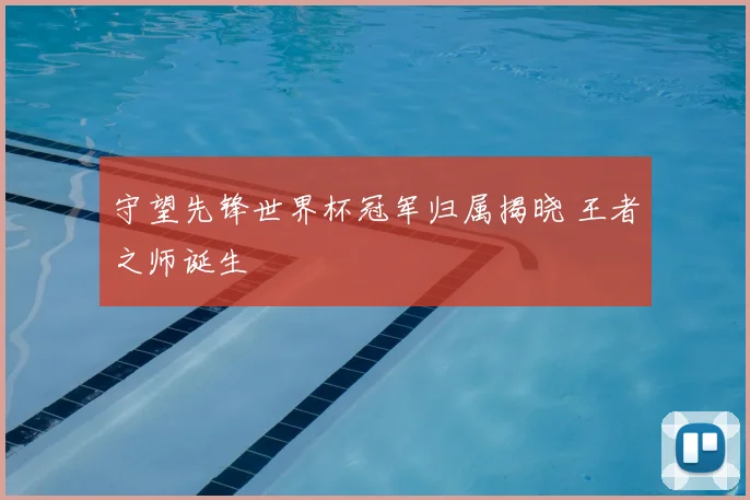 守望先锋世界杯冠军归属揭晓 王者之师诞生